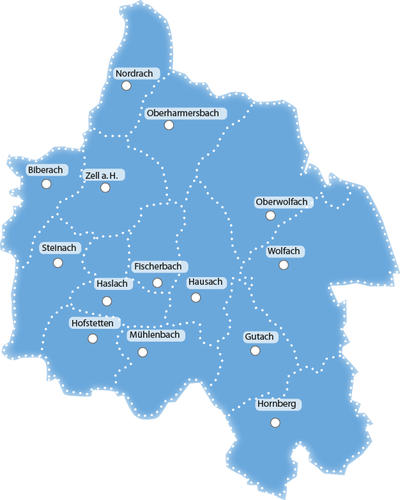 Karte der Raumschaft Haslach