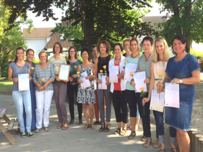 Das Team des Evangelischen Kindergartens Sölling in Kehl freut sich über das Zertifikat "gesundheitsförderliche Einrichtung".